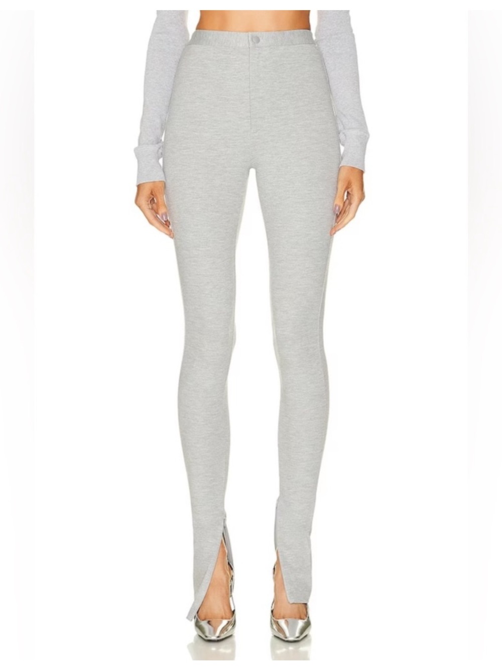 WARDROBE.NYC x Hailey Bieber HB Grey Split Hem Leggings XS